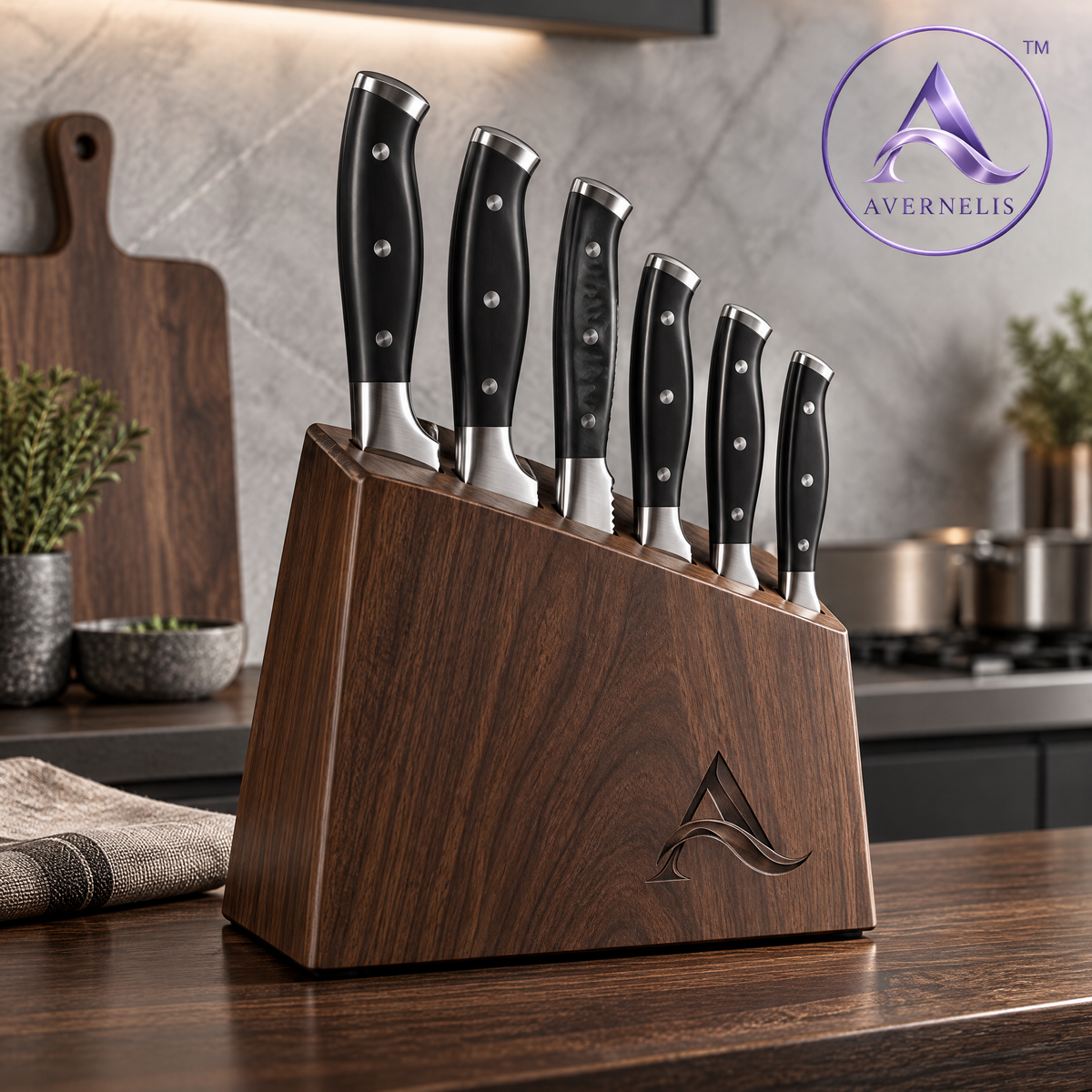 Avernelis™ 6-Piece Knife Block Set