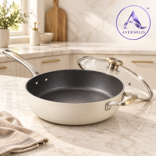 Avernelis™ Deep Nonstick Sauté Pan with Glass Lid