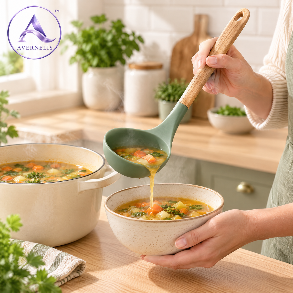 Avernelis™ Deep Silicone Soup Ladle