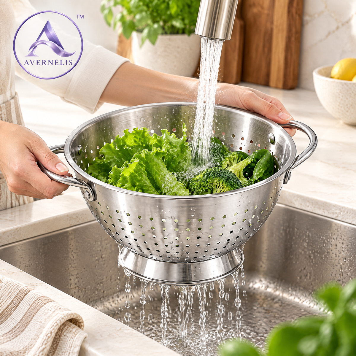 Avernelis™ Stainless Steel Footed Colander