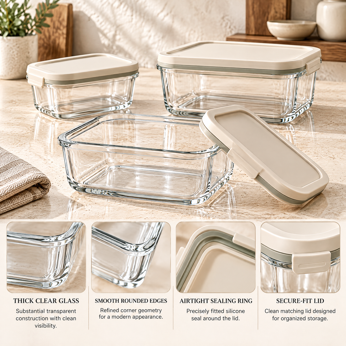 Avernelis™ Glass Food Storage Container Set